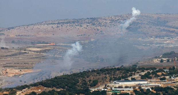 Smoke rises at the Israel-Lebanon border, as seen from northern Israel, November 8, 2023. REUTERS/Alexander Ermochenko