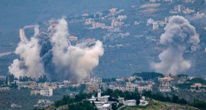 TOPSHOT - Smoke billows after Israeli bombardment over Lebanon's southern town of Kfar Kila near the border with Israel on December 21, 2023, amid ongoing cross-border tensions as fighting continues between Israel and Hamas militants in Gaza. (Photo by AFP)